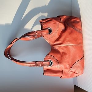 Tignanello Burnt Orange Pebbled Leather Should Bag
